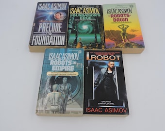 Lot of 5 Isaac Asimov  Science Fiction Vintage Paperback Books
