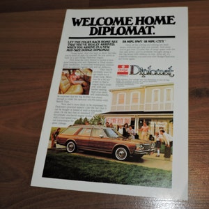 Authentic 1979 Dodge Diplomat Automotive Print Advertisement