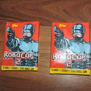 2x Robocop 2 1990 Topps Trading Card Wax Packs