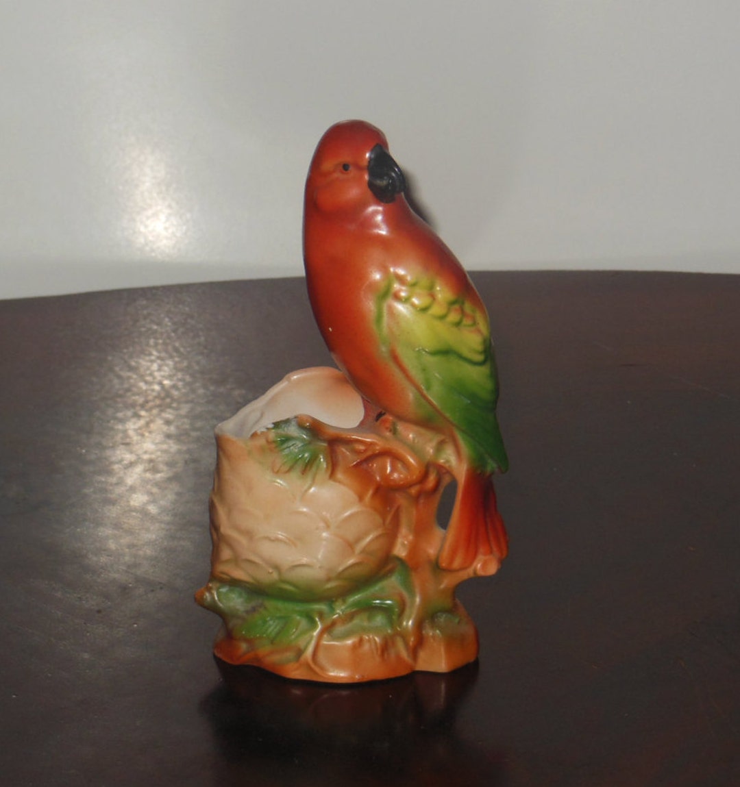 Vintage Bird Vase Figurine Figure Etsy