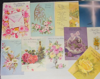 Lot of 10  Vintage Used  Greeting Cards