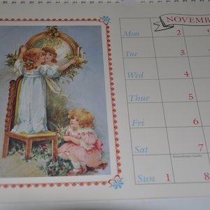 Jahrgang 12 Monate Kalender viktorianischen Stil 1992