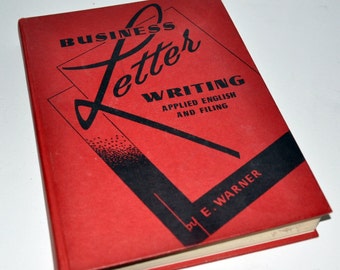 1957 AFFÄRSBREVSKRIVNING av E. Warner Antik lärobok