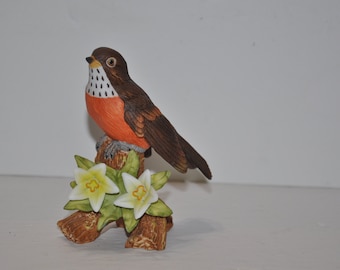 Figurine oiseau vintage Robin Lefton Nest Egg Collection #00247