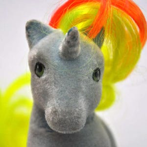 Flocked G1 My Little Pony Unicorn Vintage 1980s Hasbro MLP Plastic Figure Toy
