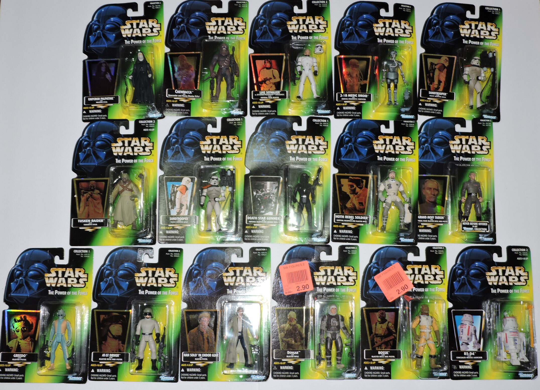 Lot of 16 Star Wars 1990s Power of the Force Kenner Action Figures