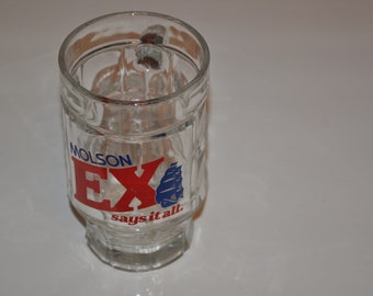 Vintage Molson EX Heavy Glass Beer Mug