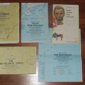 5 x Vintage' 'Close-up USA' 'cartes de la société nationale géographique