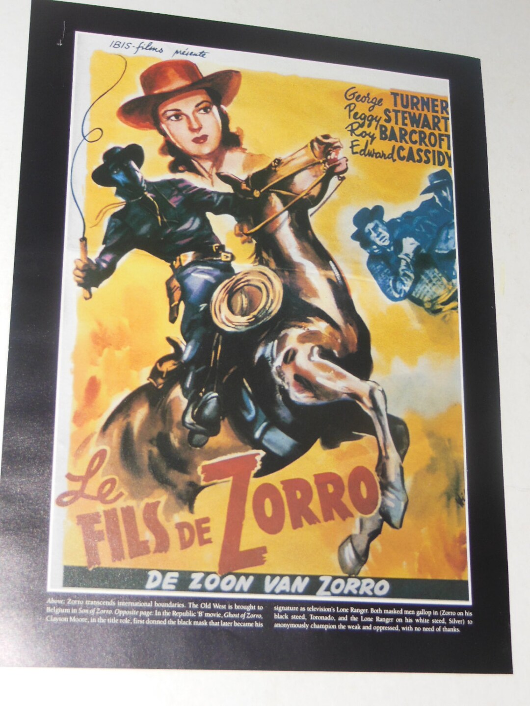 Le Fils De Zorro the Son of Zorro French Vintage Movie Poster Print Etsy