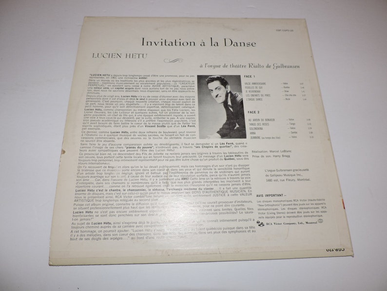 Lucien Hétu Invitation À La Danse 1963 Rock Latin Pop Etsy
