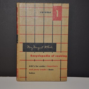 1958 Vintage Cook Book Mary Margaret McBride Recipe Book Encyclopedia Of Cooking Volume 1