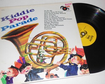 12"  Kiddie Pop Parade Happy Time Rare Music Record LP Children