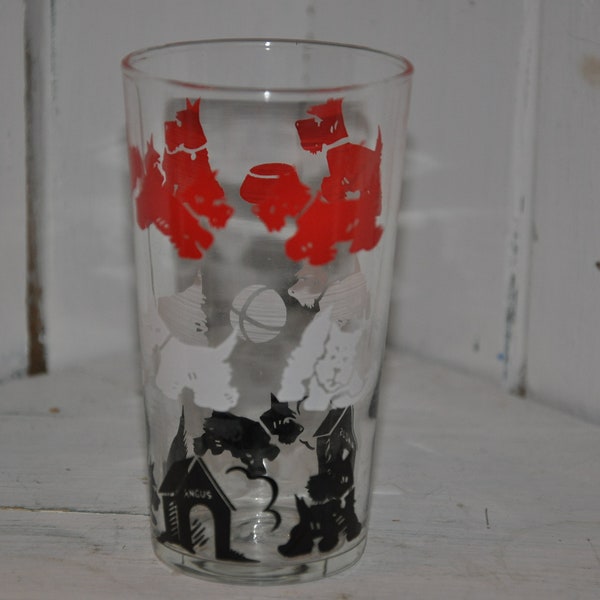 Swanky Swig Vintage Collectible Scottie Dog Drinking Glass Glassware