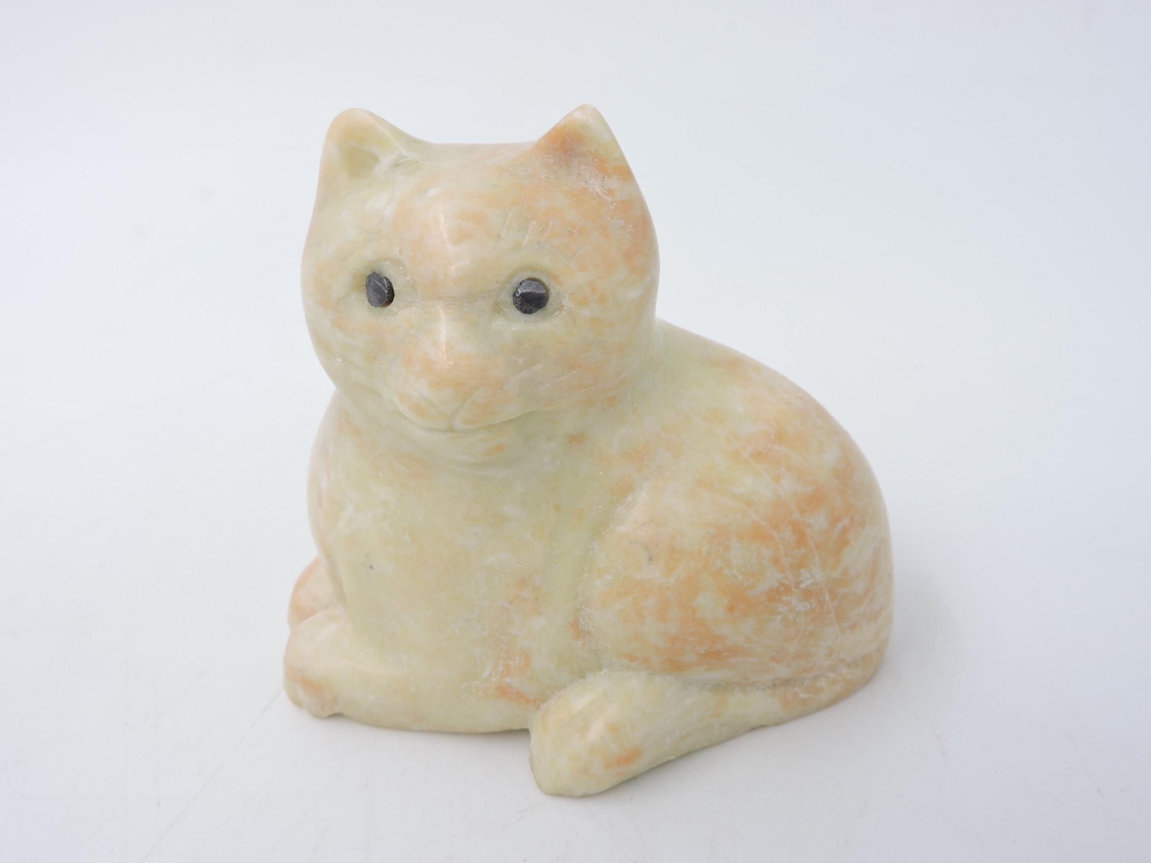 Lenox★レノックス★ドイツ製★猫★クリスタル★置物★ペーパーウェイト★ ヴィンテージ猫の置物 彫刻された石鹸石のペーパーウェイト コレクター