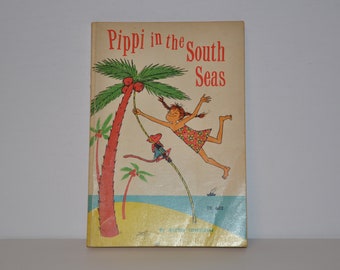 Pippi Longstocking Book - Pippi in the South Seas Vintage Softcover Children's Book