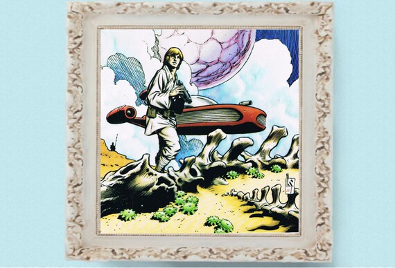 Luke Skywalker and His Landspeeder Vintage Star Wars