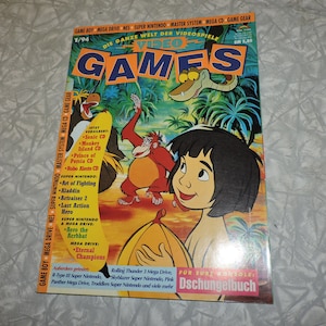 1994 Vol. #1 VIDEO GAMES German Video Game Magazine - The Jungle Book Cover, Sonic CD, Monkey Island, Prince of Persia, Etc.