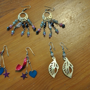 Lot 7 Pairs Vintage EARRINGS  Costume Jewelry