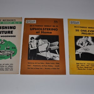 3 x 1956 Beliebte Mechanik Do-It-Yourself Booklet #16, #21, #25