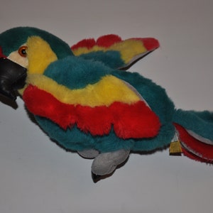 Plush Parrot Bird Vintage Soft Stuffed  Animal Toy
