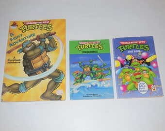 3 x Teenage Mutant Ninja Turtles  Vintage Softcover Books Lot Of 3