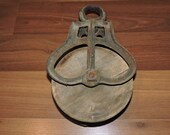 Antique Block Pulley Wood And Iron Vintage Farmhouse Barn Decor