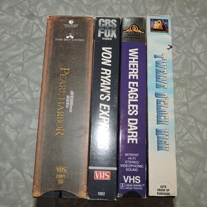 VHS Lot of 4 War Films - The Dirty Dozen, Pearl Harbor, Von Ryan's Express, Where Eagles Dare, Twelve O'Clock High