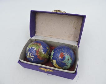 Vintage Stress Balls In Original Fabric Covered Box