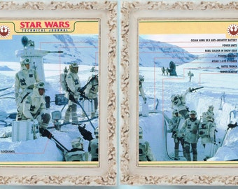 STAR WARS 2 Page Hoth Rebel Turrents Technical Drawing Blueprint Page