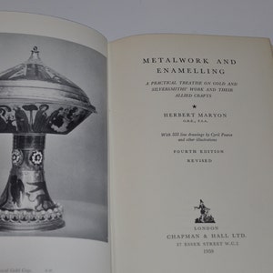 Metalwork and Enamelling A Practical Treatise on Gold and Silversmiths' Work and Their Allied Craft By Herbert Matyon Vintage Hardcover Book zdjęcie 3