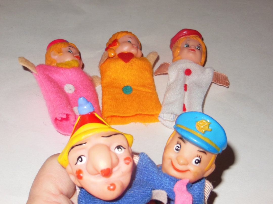 5 X Vintage Finger Puppets Etsy