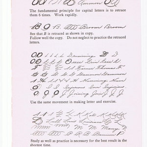 May include: A handwriting practice sheet with instructions to retrace capital letters six times. The sheet includes examples of retraced letters, including the letter B, and words like "Drumming", "One", "Farmer", "Gammon", "Humming", "Injurious", "Joining", "Kate", "Lull", "Many", and "Premium".