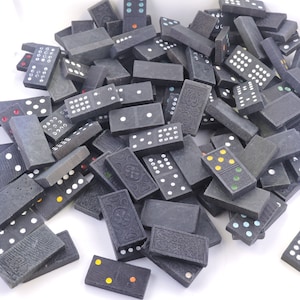 Wooden Domino Game Pieces Lot 120+ Vintage Wooden Colored Dominoes