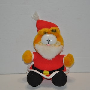 1983 Garfield Santa Vintage Plush Stuffed  Animal Toy