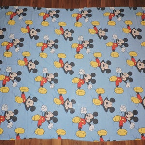 Mickey Mouse Vintage Twin Size Flat Fabric Disney Bed Sheet