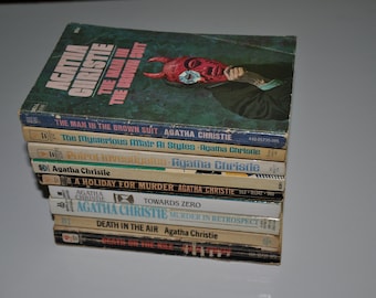 9 x AGATHA CHRISTIE Mysterie Vintage Pocketböcker Lot om 9