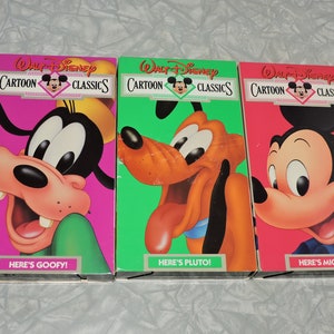 Lot van 3 Walt Disney Cartoon Classics 1980s VHS Cassette Tapes