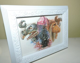 1980s The Dark Crystal Art - Framed Vintage Book Illustration