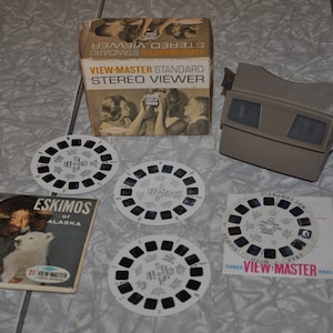 Vintage Sawyers View-Master Model G No.2014 3D View-Master Stereo Viewer Toy With Four Reels And Original Box