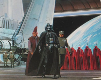 1983 Darth Vader's Entrance Original Vintage Star Wars ROTJ Painting Print by Ralph McQuarrie