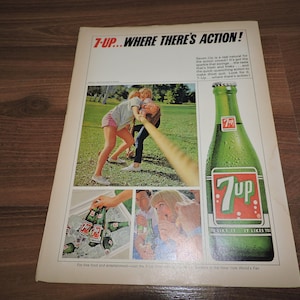 1960s Authentic 7UP Soda Print Advertisement