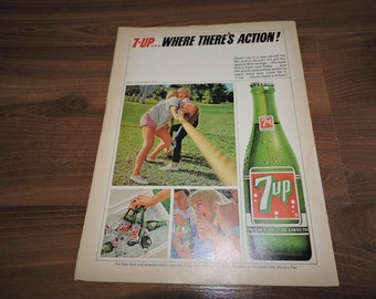 1960s Authentic 7UP Soda Print Advertisement