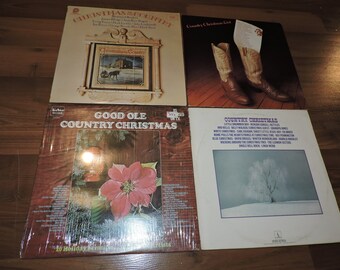 Lot von 4 Country Christmas 12" Musik LPs