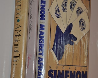 3x Georges Simenon Vintage Hardcover Books With Dust Jackets Lot