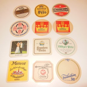 12 posavasos europeos para bar Vintage accesorios fiesta posavasos Bar Mancave decoración lote de 12