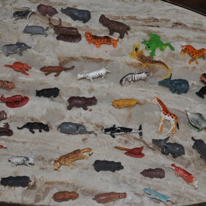 Lot Of Vintage Plastic Wild Animal Toys