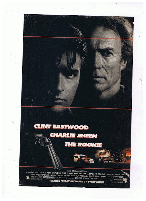 THE ROOKIE Clint Eastwood, Charlie Sheen Movie Poster
