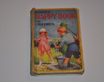 Warne's Happy Book For Children Vintage Hardcover Childrens Book