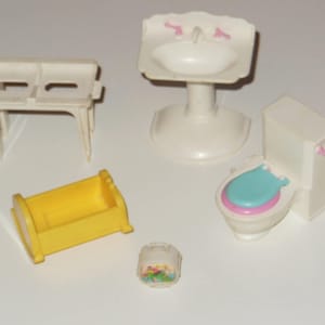 Miniature Dollhouse Furniture Lot / Plastic Doll House Accessories