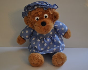 berenstain bear in a blue dress Heidi Satin Mermaid Formal Dress